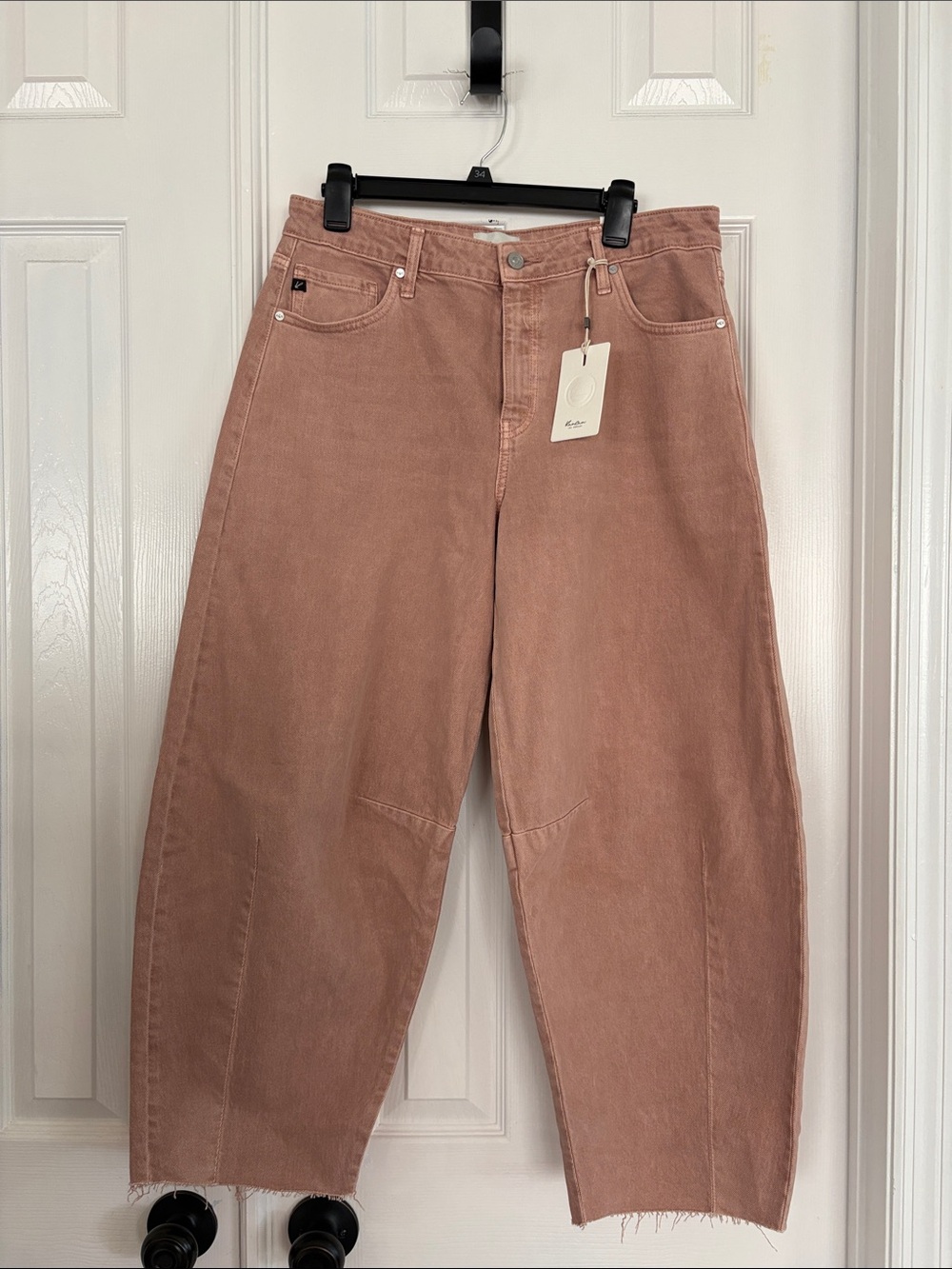 KanCan High Ride Horseshoe fit barrel leg denim Jeans Dusty Rose SIZE 11/29 NWT
